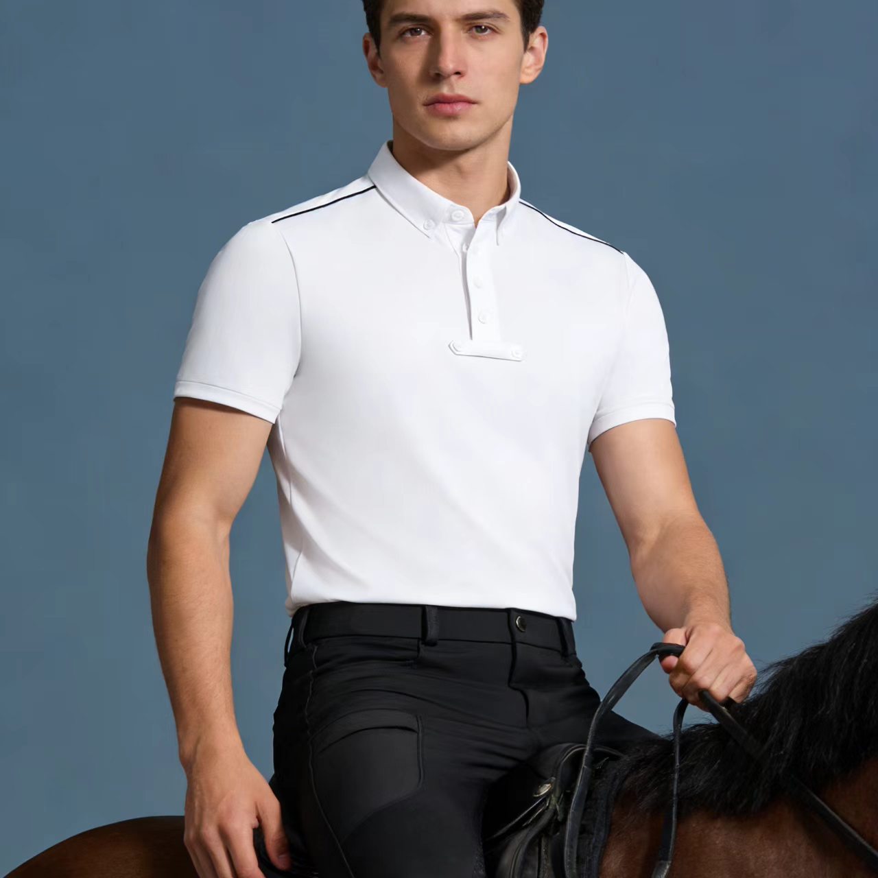 Polo Shirt Equestrian - Erkek binicilik üst giyim örgü polo
